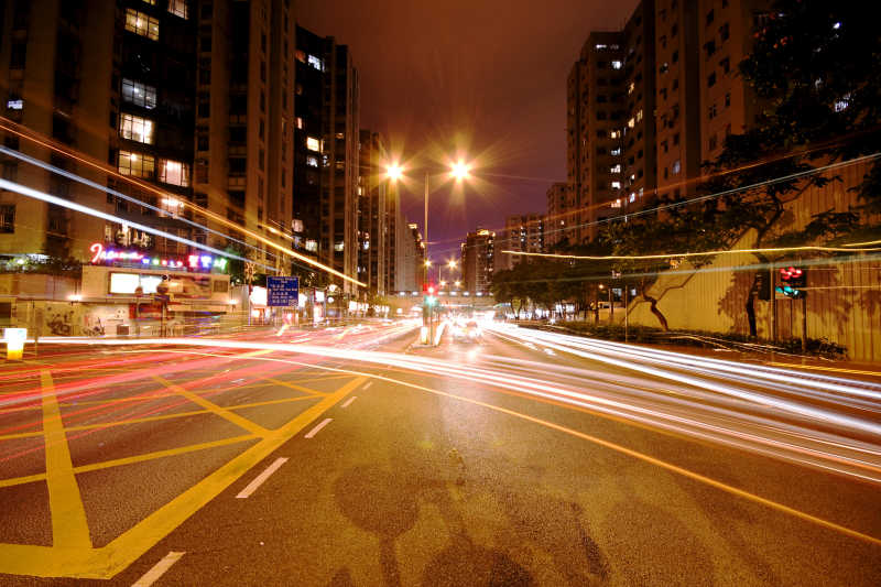 城市夜景|中国香港的交通城市夜景图片素材_摄影照片