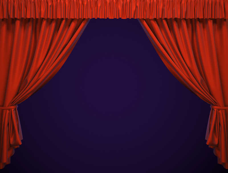 剧院舞台的红色幕布