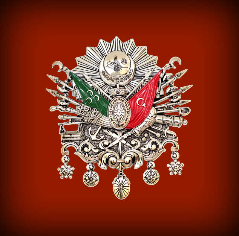 白色背景前奥斯曼帝国象征徽章