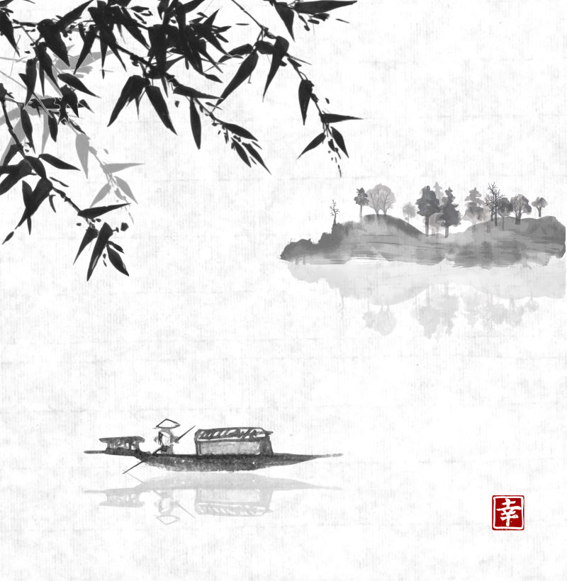 中国山水水彩