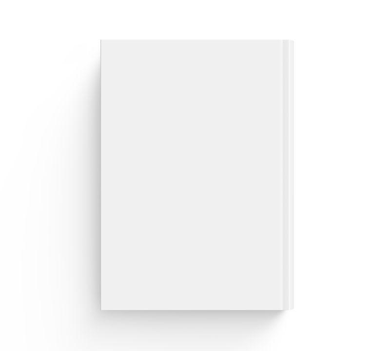 白色背景隔离下的空白书籍封面设计