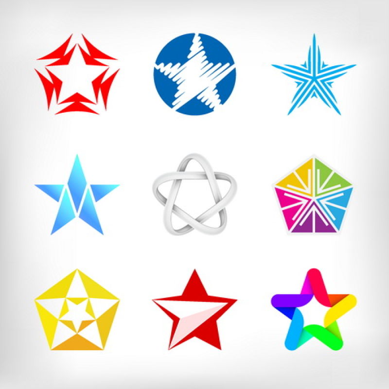 彩色的星星形状logo矢量设计