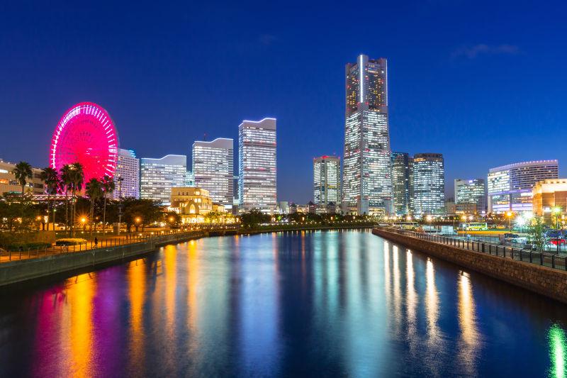 日本横滨城市夜景