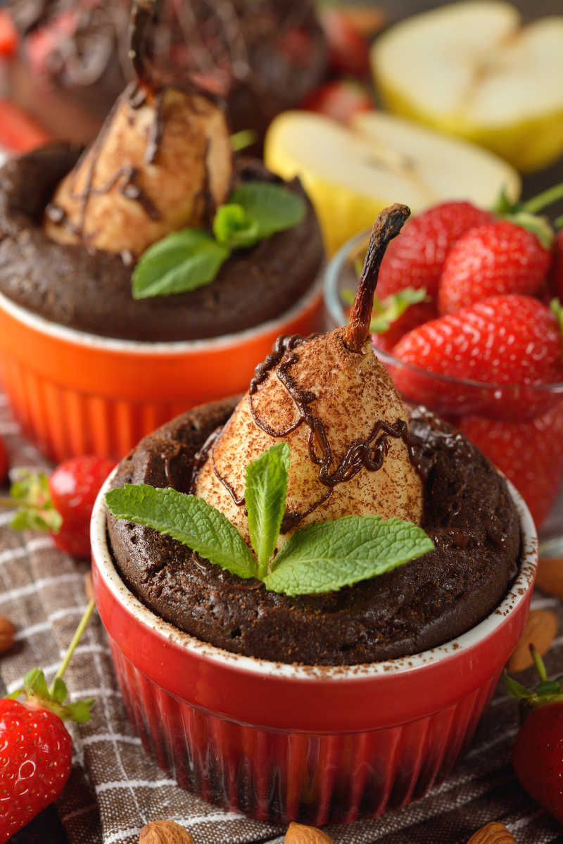 巧克力焗梨点心