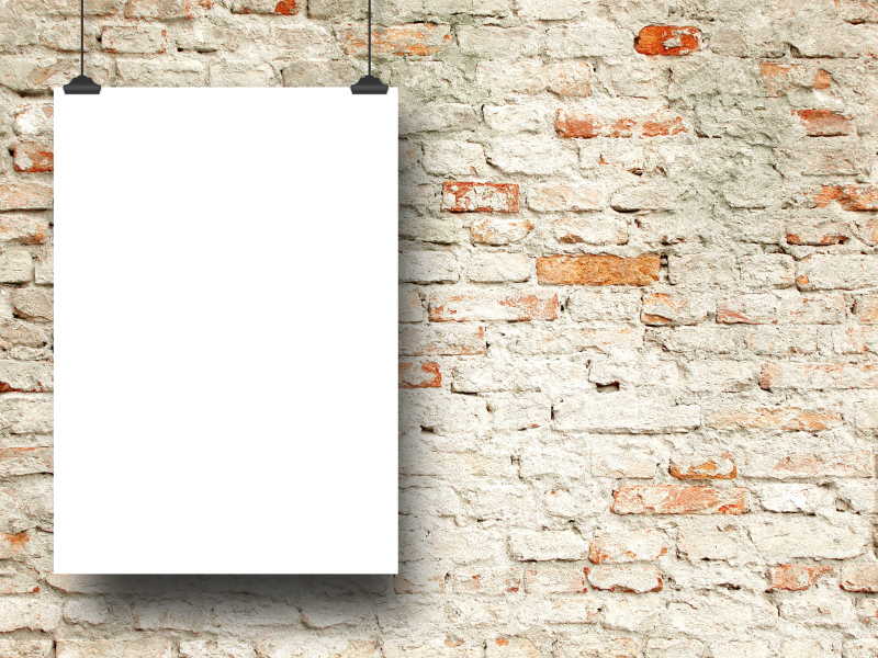 老风化的砖墙背景与空白框