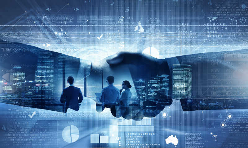 以商务为背景的男人握手