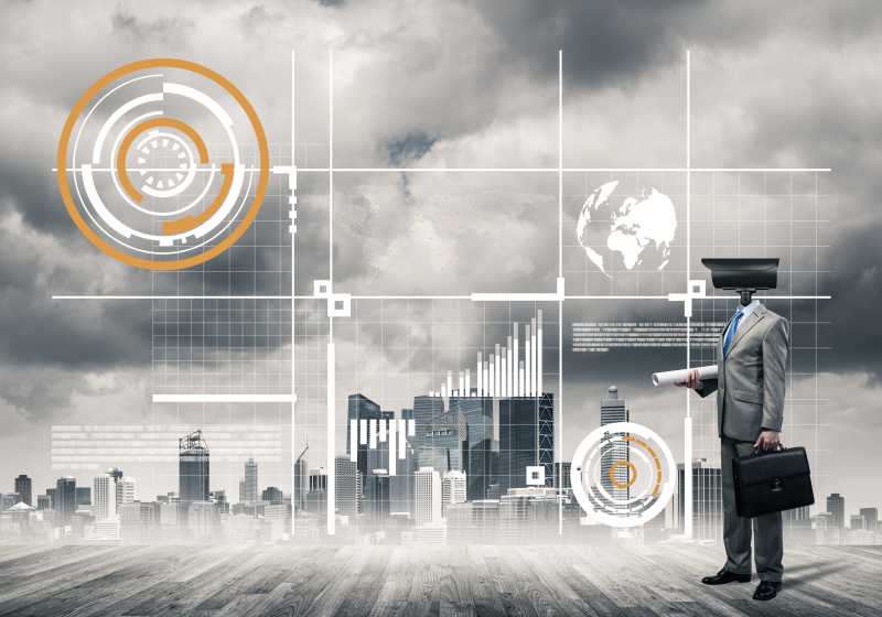 商人拿着商务包体现安全意识与隐私保护