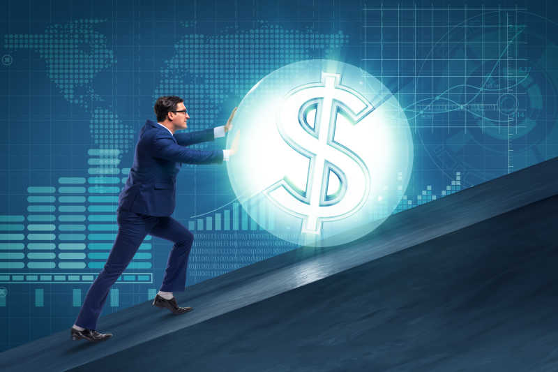 商人在推美元球