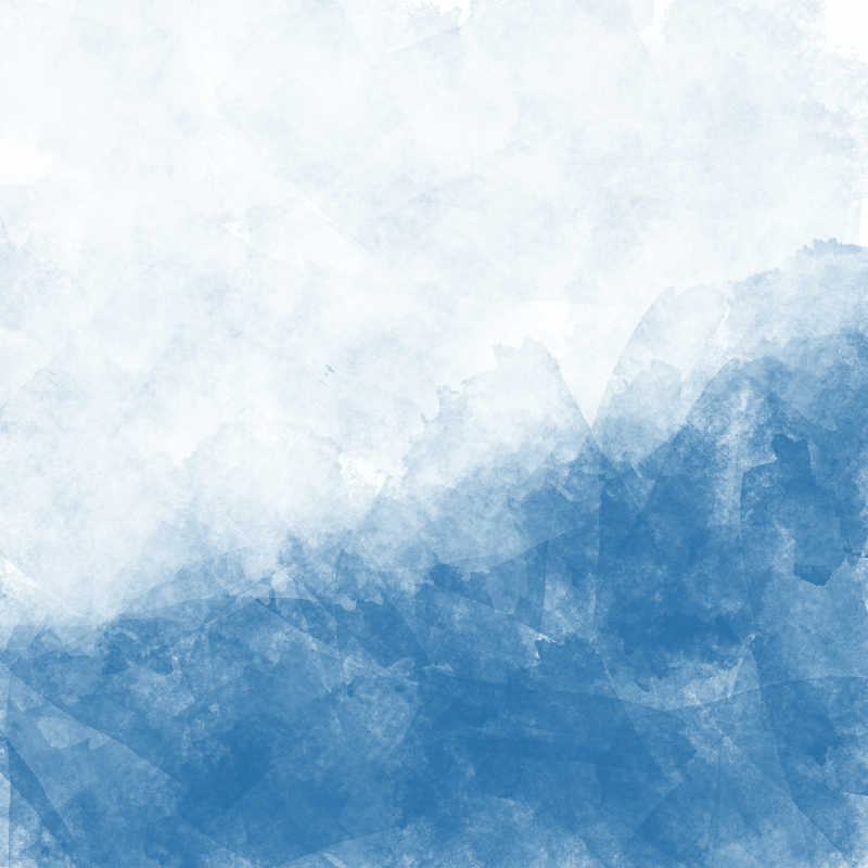 一幅蓝白相交的水彩画