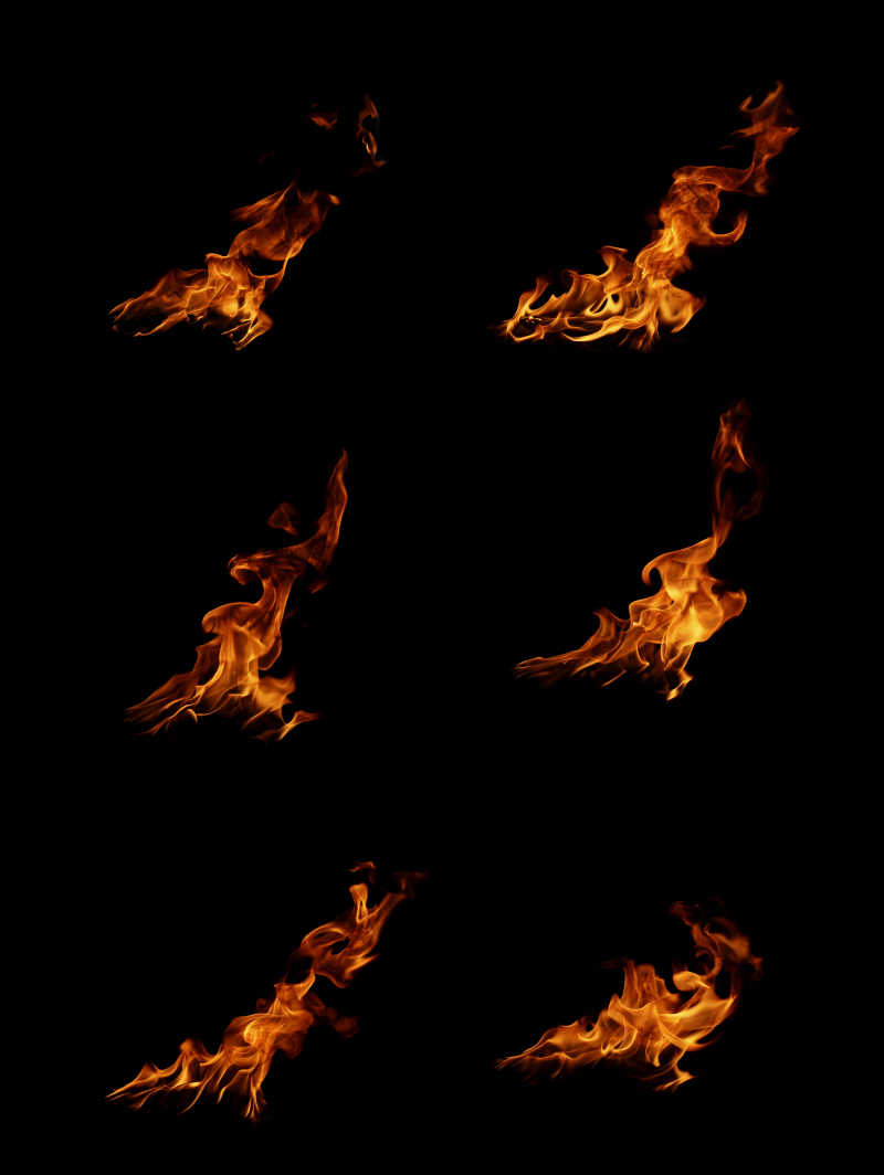 黑色背景下的火焰