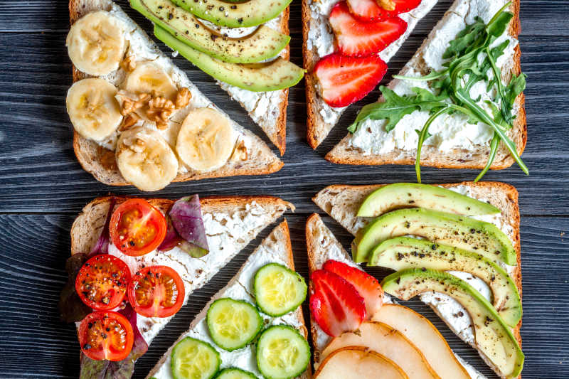 健康美味的水果三明治