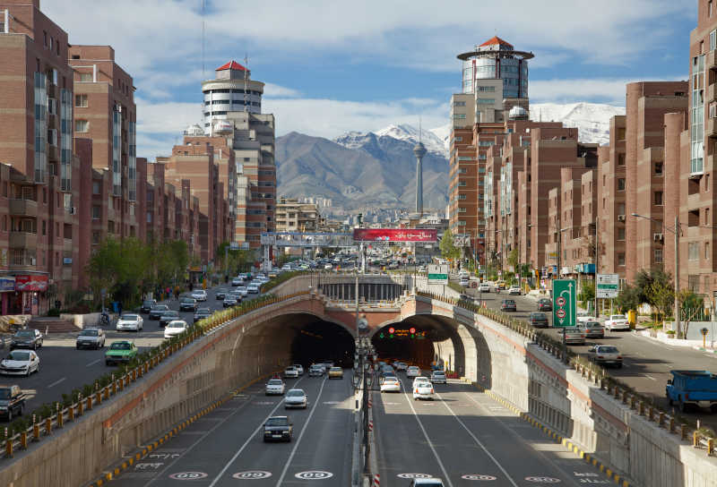 国外街头道路景色和建筑