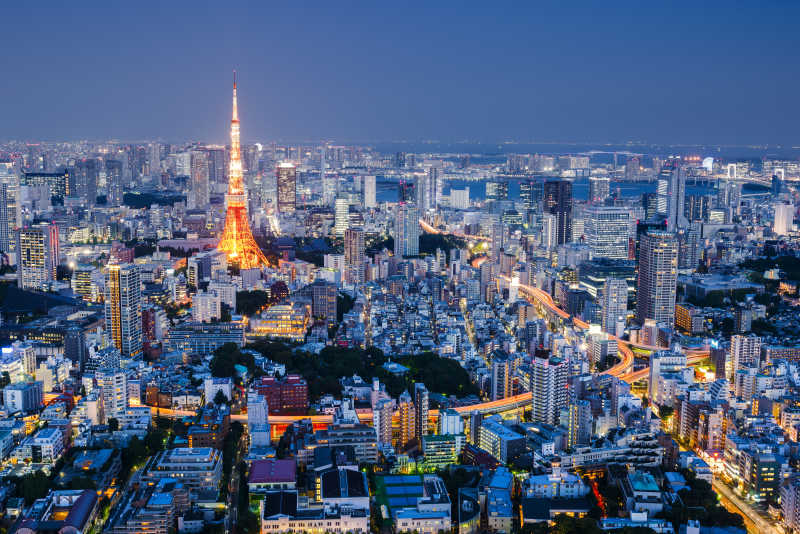 夜晚的日本东京城市景观图片 日本东京城市夜景素材 高清图片 摄影照片 寻图免费打包下载