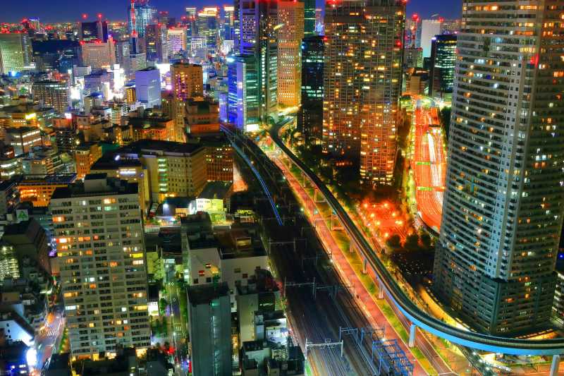 日本东京城市繁华的夜景