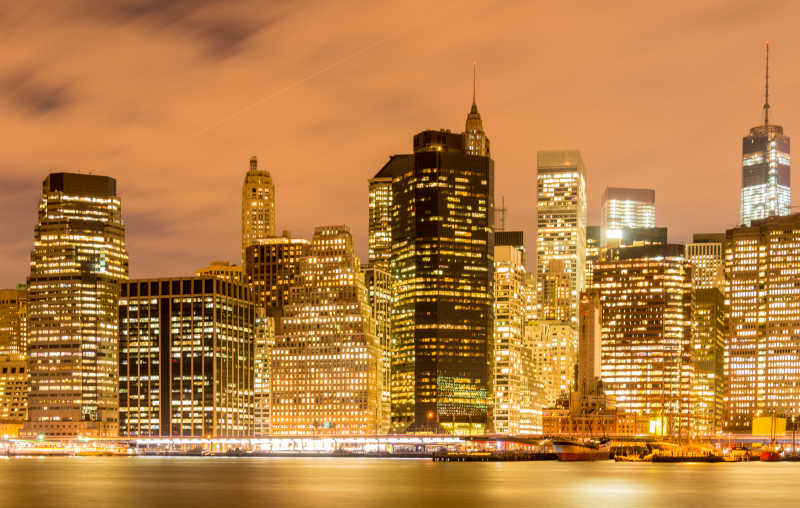 曼哈顿城市晚上图片 美国纽约曼哈顿夜景素材 高清图片 摄影照片 寻图