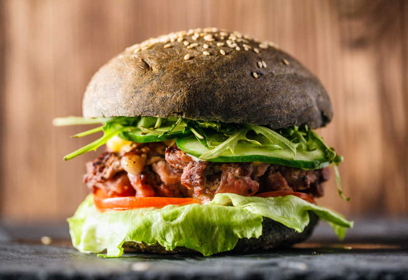黑色汉堡包