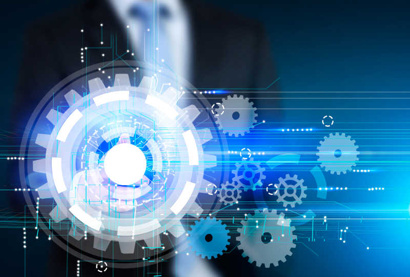 商人的躯干和齿轮