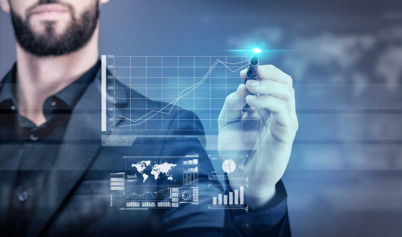 在屏幕上查看业绩统计图