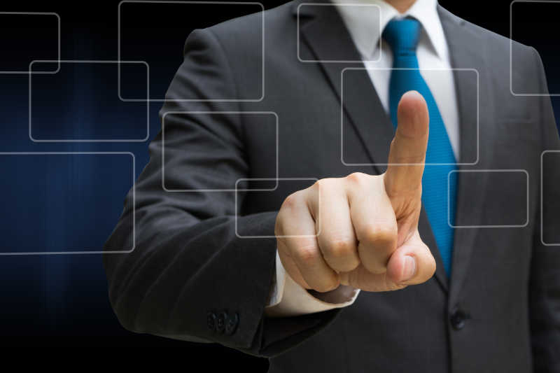 商家手触摸圆角矩形虚拟面板