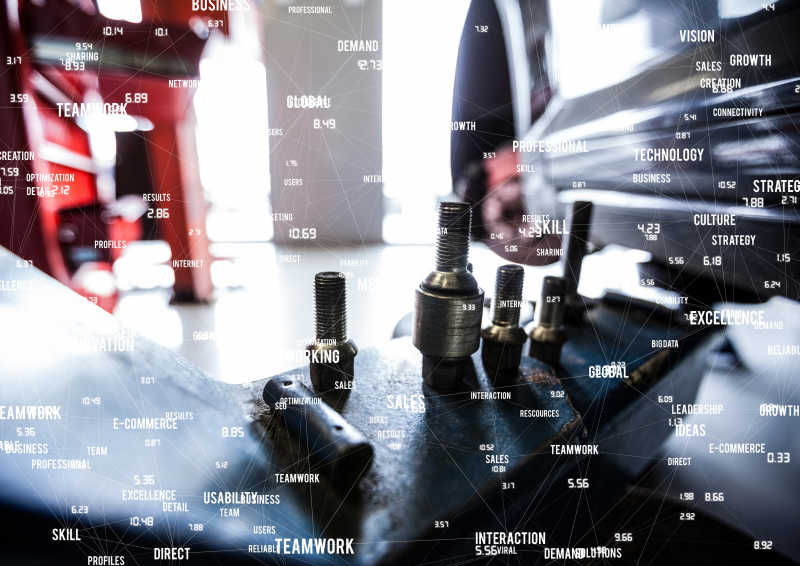 用白色网络关闭汽车零件