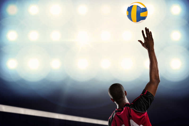 运动员的后视图是打排球