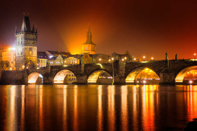布拉格捷克夜景
