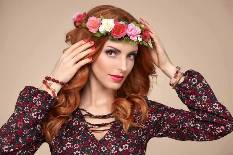 快乐美丽时尚女模特