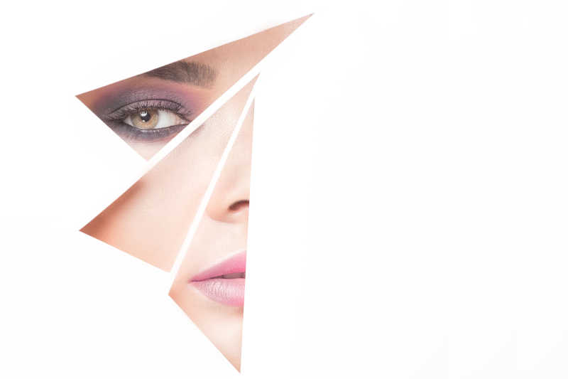 化妆女士脸部拼图