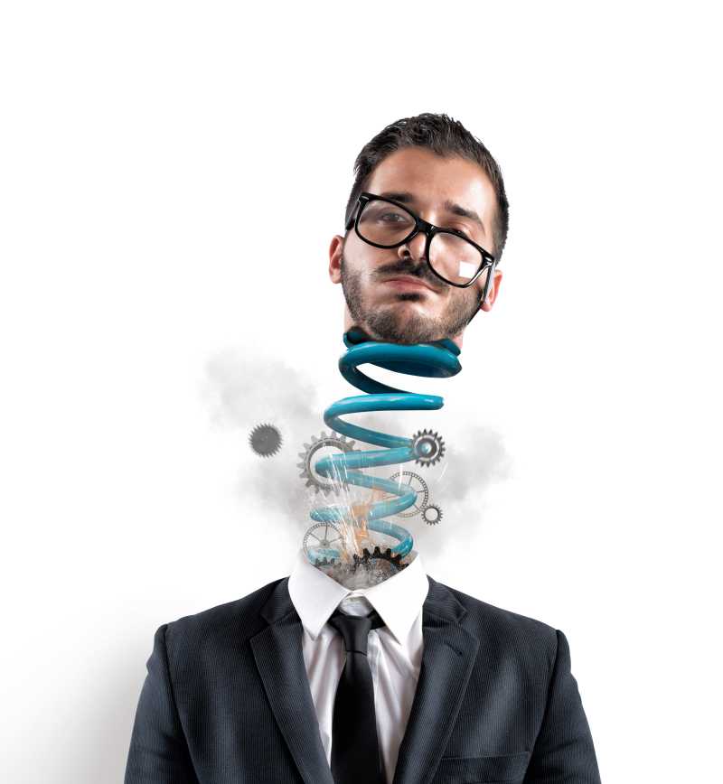 白色背景下商人抑郁概念表现