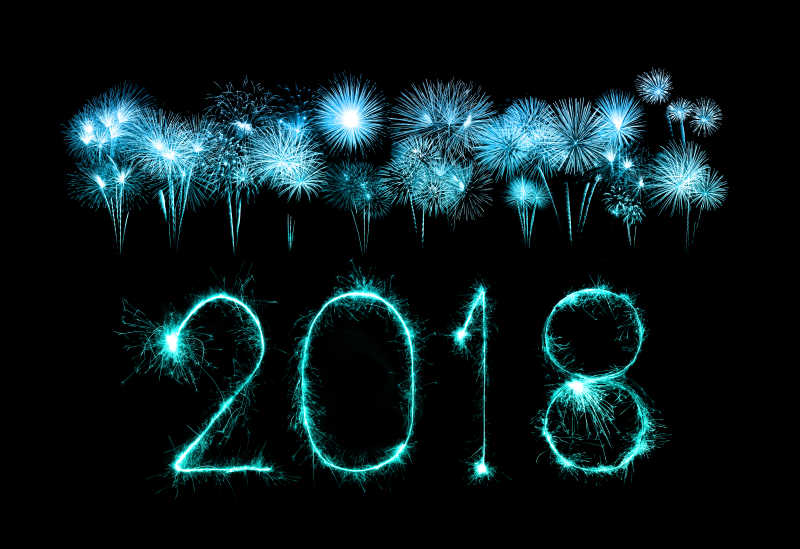 黑色背景2018新年快乐