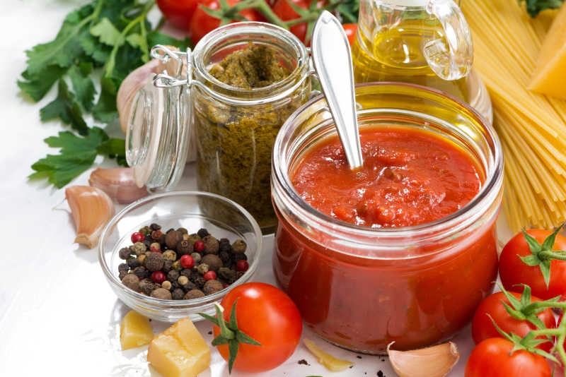 番茄酱和意大利面食配料