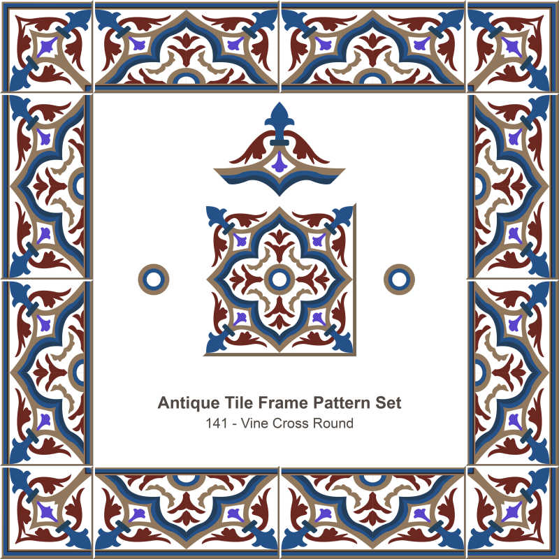 仿古瓷砖框架模式藤十字瓷砖