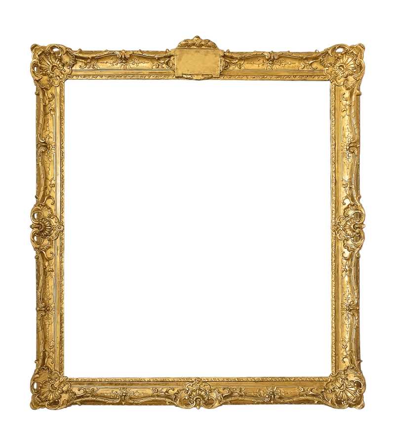 白色背景下的黄金框架