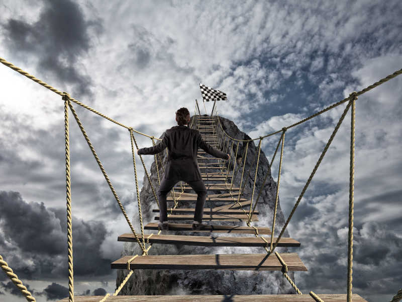 商业挑战成就业务目标和艰难的职业理念