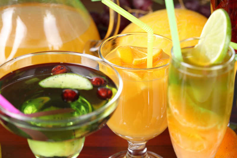 水果酒鸡尾酒特写