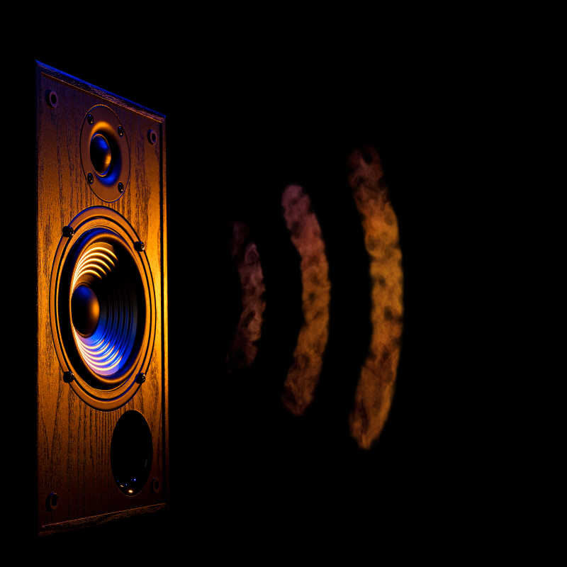 音频扬声器特写