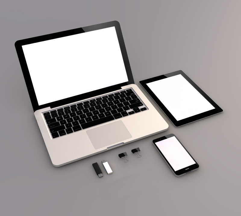 笔记本电脑平板和智能手机