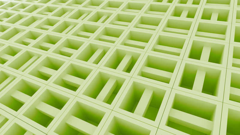 抽象图案背景由具有内部结构的随机旋转立方体组成