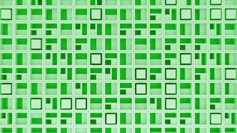 3D抽象随机旋转立方体