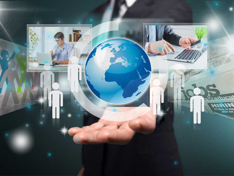 商人手上的商业概念