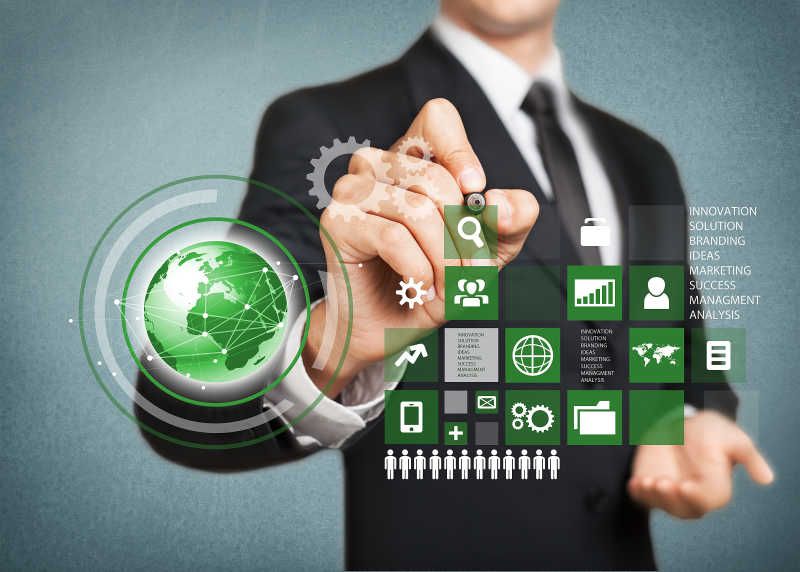 商业商人手指商业图标概念集