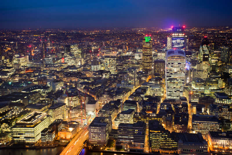 伦敦英国夜景建筑