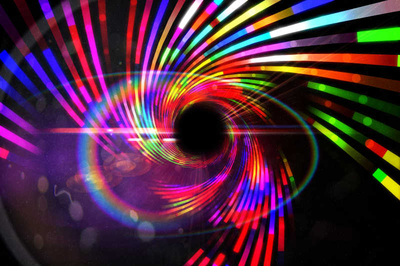 多彩的激光灯光秀