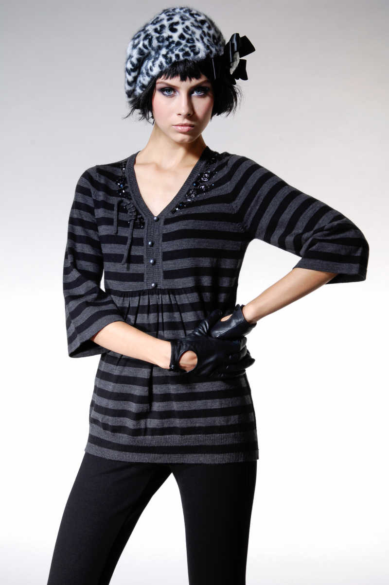 时尚自信的服装模特