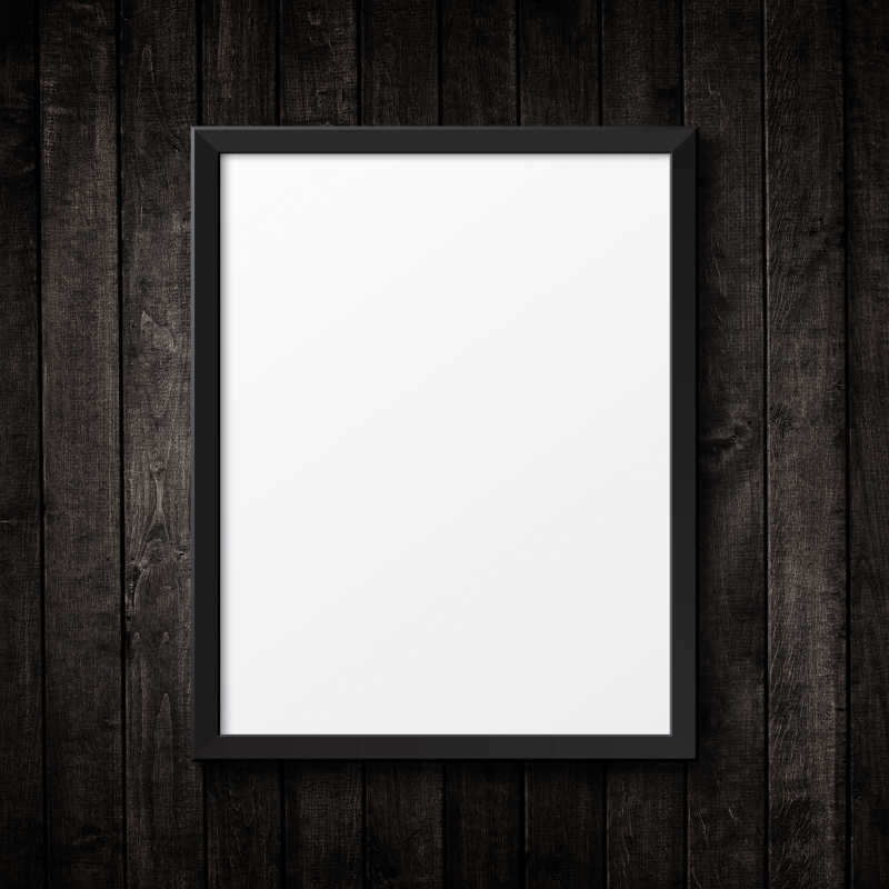 深色背景上的空白框架