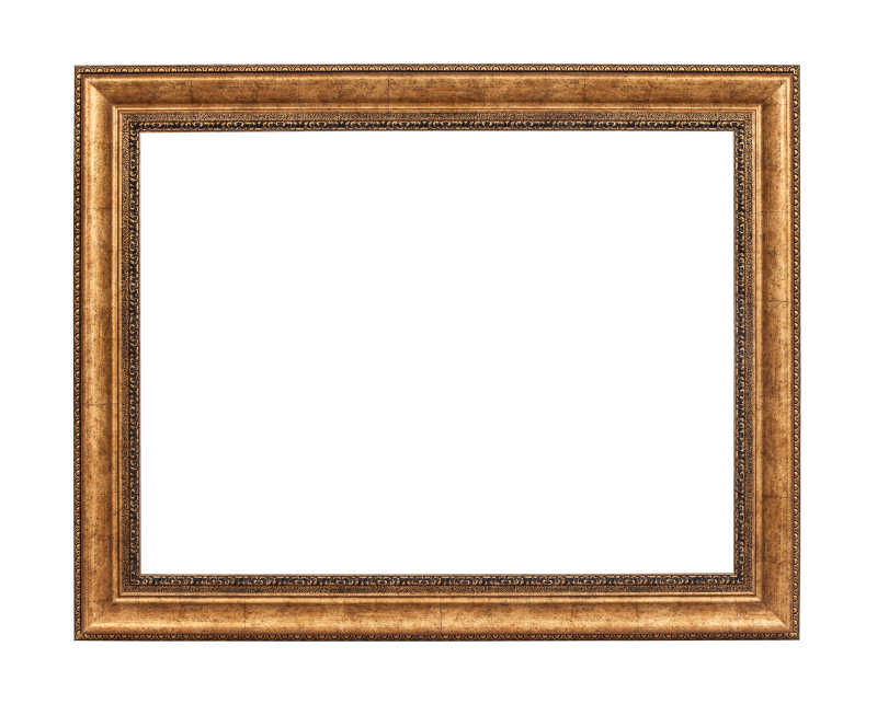 白色背景上的空白的棕色相框