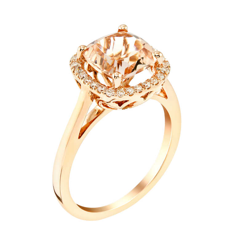 粉红色钻石结婚金戒指