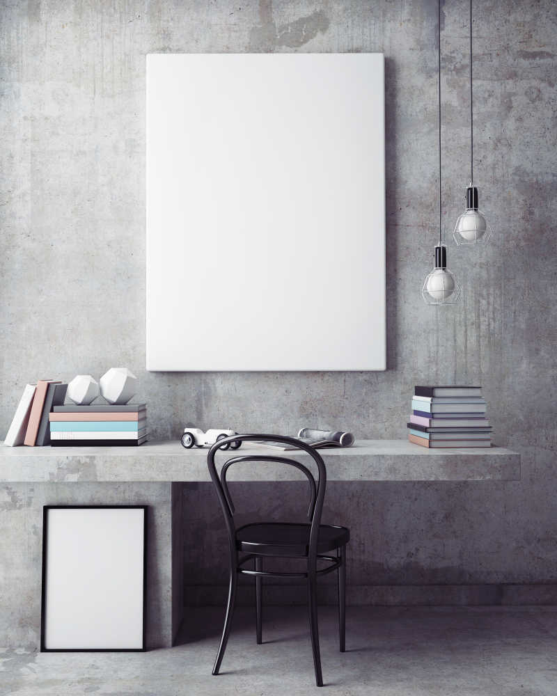 简单工作区域创意设计海报