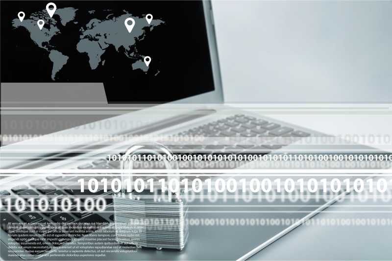 锁头和键盘的安全概念