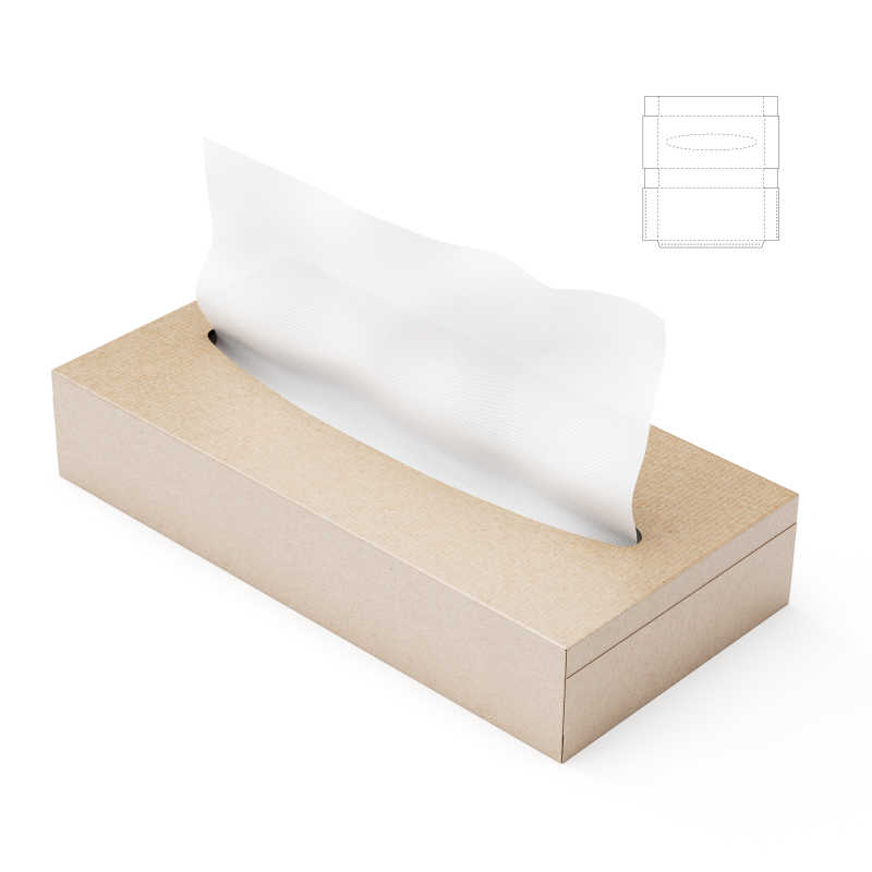 带有模切模板的分配器纸巾盒